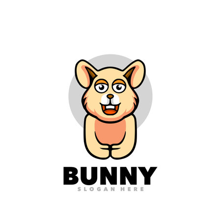 Bunny logo template vector icon illustration design. Cute cartoon styleのイラスト素材