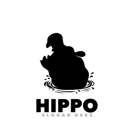 Hippo logo template vector icon illustration design logo conceptのイラスト素材