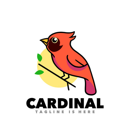Cardinal bird logo template vector icon element isolated on white backgroundのイラスト素材