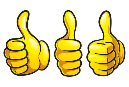Cartoon Thumbs Up icon setのイラスト素材