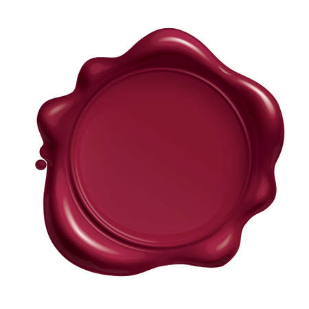 Red wax seal isolated on a white background. Vector illustration, eps 10のイラスト素材