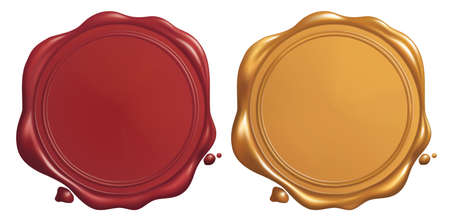 Red and Golden Wax Sealのイラスト素材