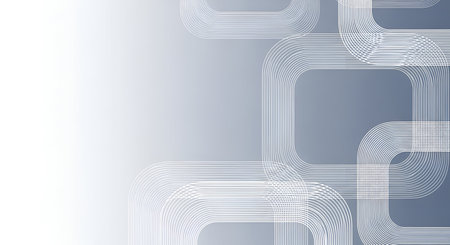 An abstract background featuring a pattern of overlapping rounded rectangles formed by thin white...