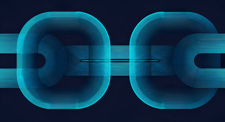 Ovals showing two interlocking blue ovals with linear design. Clear details and vibrant colors...