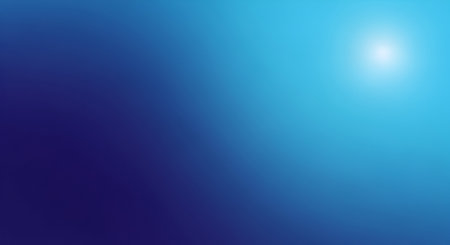 A smooth gradient transitioning from a deep navy blue on the left to a bright cyan and light blue on...