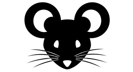 Design showing stylized mouse head icon. High resolution image. High quality image with transparent background support.の写真素材