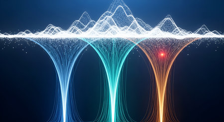 Energy showing abstract data flow visualization with particle streams keywords: abstract, data,...