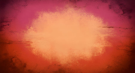 A grunge-textured background with a vibrant color palette. The center features a bright, hazy glow...
