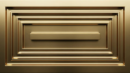 3d rendering of a golden background with a gold frame in itの写真素材