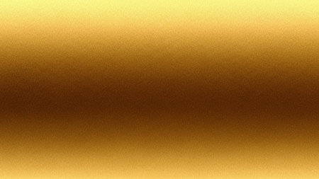 Gold metal brushed background or texture of brushed steel plate with reflections and shiny