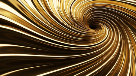 Golden abstract background. 3d rendering 3d illustration. Metallic material.