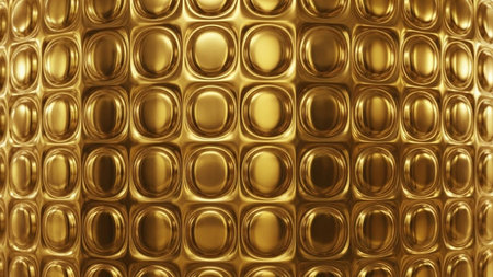 Golden metallic background or texture. 3d rendering 3d illustration.の写真素材