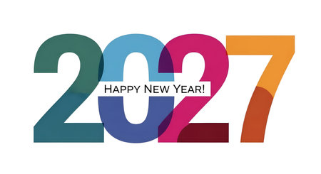 The numbers 2027 are displayed prominently in large, bold, colorful fonts. Each digit has a...
