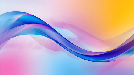 Wavy showing abstract colorful wavy ribbon background. High resolution image suitable for commercial...