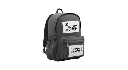 A gray backpack is shown from a three-quarter angle against a black background. It has a main...