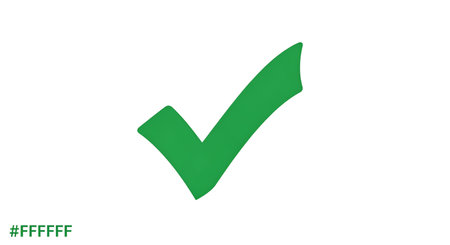 A vibrant green check mark symbol is prominently displayed against a solid black background. The...