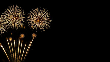 Beautiful firework display for celebration happy new year and merry christmas