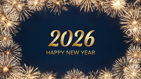 Happy New Year 2016 background with fireworks and space for your text.