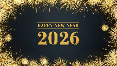Happy New Year 2016 background with fireworks. Vector illustration for your design