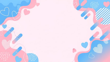 an abstract background with a soft pastel color scheme, primarily using shades of pink and blue. The...