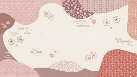 an abstract background with a soft pink and white color scheme. The includes delicate floral motifs and geometric shapes, creating a harmonious blend of organic and structured The floral patterns are scattered throughout the composition, with varying sizes and placements, adding a sense of depth and movement. The geometric shapes, including triangles and lines, form a subtle grid-like structure that complements the floral The overall mood is serene and calming, making it various decorative...の写真素材