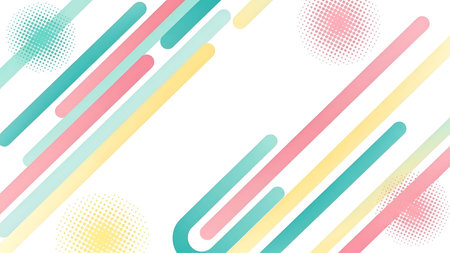 a vibrant abstract with colorful curved lines in shades of green, pink, yellow, and teal against a...