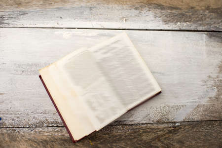 Blur open book on table, Image for fly education and brightness conceptの写真素材