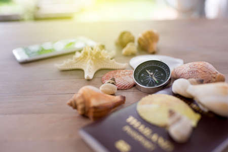 Traveler's accessories and Travel concept backgroundの写真素材