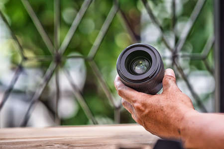 Professional camera lens  reflections.High Dynamic Range toneの写真素材