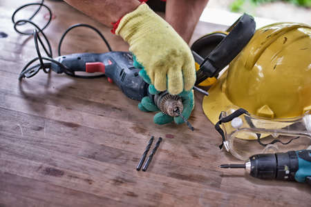 Standard construction safety equipment and Put a drill High Dynamic Range tone