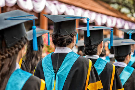 Graduation Ceremony ,Congratulation in University.High Dynamic Range toneの写真素材
