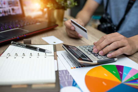 Business partners meeting design Ideas concept administrator business man financial inspector and secretary making report, calculating balance. conceptの写真素材