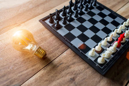 chess board game for ideas and competition and strategy, business success conceptの写真素材