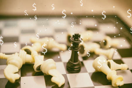 Chess business, leader &  success concept,warm toneの写真素材