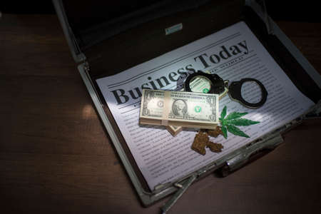 Money for corruption pay for dark businessの写真素材