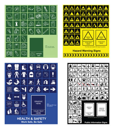 Make your own recycling, hazard warning, health & safety and public information signsのイラスト素材