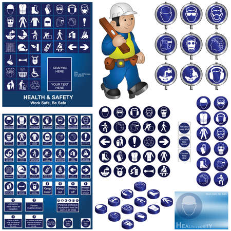 Construction and building health and safety collectionのイラスト素材