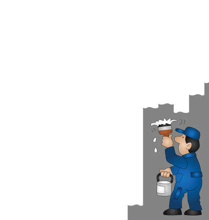 Background cartoon painter with copy space for own text or graphicsのイラスト素材
