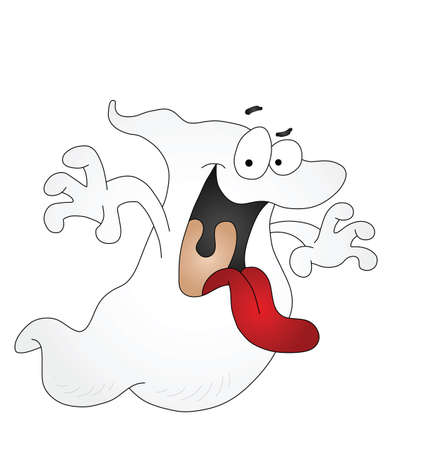Halloween cartoon ghost character isolated on white background のイラスト素材