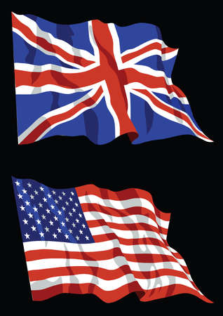 British and American Flagsのイラスト素材
