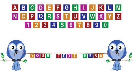 Alphabet on coloured cards for your own messageのイラスト素材