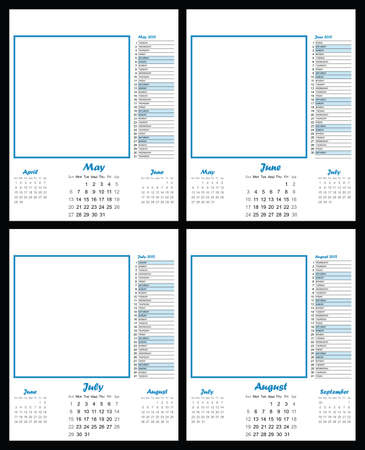 2012 blank calendar template May to August copy space for own text and graphicsのイラスト素材
