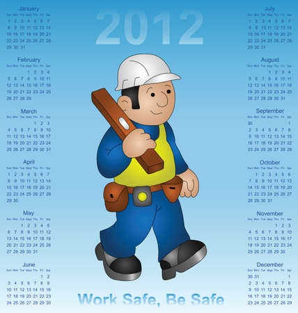 2012 calendar health and safety construction industryのイラスト素材