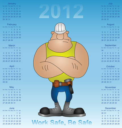 2012 calendar health and safety construction industryのイラスト素材