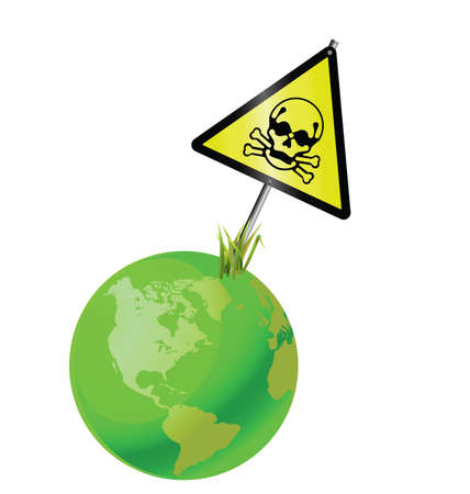 Green earth toxic sign isolated on white backgroundのイラスト素材