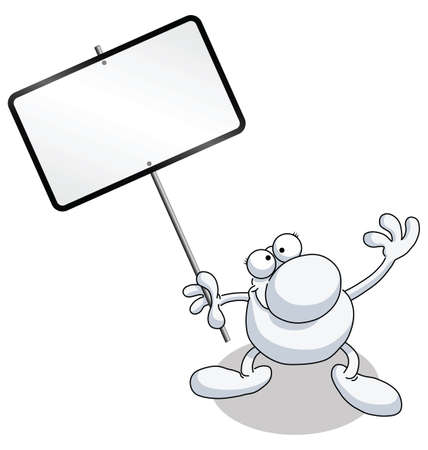 Man holding blank sign with copy space for own textのイラスト素材