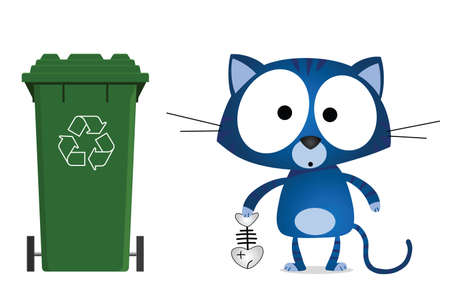 Cat recycling message isolated on white backgroundのイラスト素材