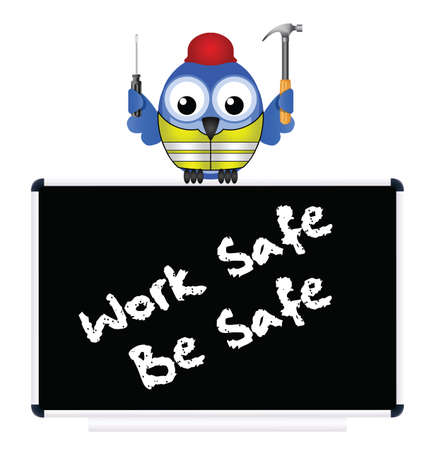 Construction work safe be safe message isolated on white backgroundのイラスト素材