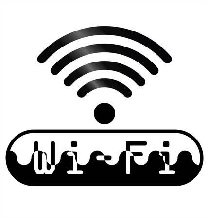 Monochrome WiFi symbol sign isolated on white backgroundのイラスト素材