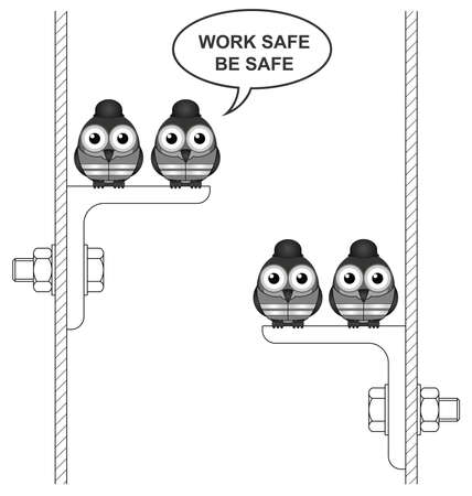 Construction industry work safe be safe message isolated on white backgroundのイラスト素材